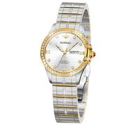 OUPINKE Women Automatic Watches Luxury Diamond Flywheel Two-Tone Stainless Tungsten Steel Band Moon Phase 24 Hours, L3195: Two tone band & White dial, Luxury Present Gift Business Casual Classic Party