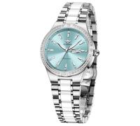 OUPINKE Women’s Automatic Watch Rose Gold Diamond Dial Luxury Elegant Wristwatch Sapphire Crystal Luminous Waterproof, 3283:blue