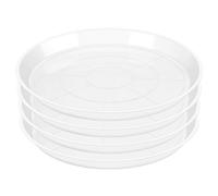 OUPSAUI 4 Pack Clear Plant Saucer 4 6 8 10 12 14 16 18 20 22 Inch Plant Trays for Pots, Plastic Extra Large Planter Saucers for Outdoors Indoors, Drip Catcher Water Tray for Plants (18 Inch)