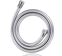 Oupukle 1.25 m PVC Shower Hose with Double Twist Protection, Flexible Universal Shower Hose with Premium Double Brass Head 125 cm Chrome