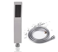 Oupukle Shower Head and Hose Set 1.5M, All Copper Handheld Shower Head Universal High Pressure with 1 Spray Modes for Low Water Pressure（Square）