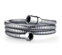 Oupukle Shower Hose 1.25M, Stainless Steel Shower Hose Encryption Replacement Replacement Shower Pipe Anti-Kink Anti-Explosion Leakproof Hose Double G1/2" Brass Core Connector (49Inch)