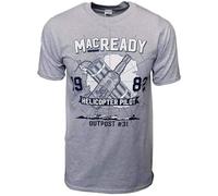 OUQIAO FENGSHAN The Thing T Shirt MacReady 1982 Outpost 31 Horror Movie Film Mens John Carpenter Grey XL