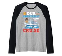 Our 12th Married Anniversary Cruise Wedding Couple Vacation Raglan Baseball Tee