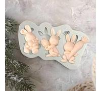 Our 2PCS Silicone For Mold Set The Tool For Creative Cake & Chocolate Masterpieces (Three rabbits)