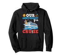 Our 7th Anniversary Cruise Wedding Milestone Couple Vacation Pullover Hoodie