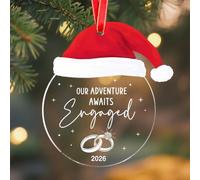 Our Adventure Awaits Engaged Christmas Ornament, Engagement Gift for Couple