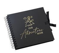 Our Adventure Book Black Scrapbook Photo album Gold Script