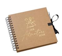 Our Adventure Book Brown Scrapbook Photo album Gold Script