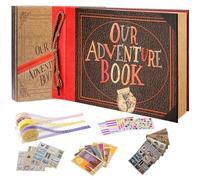 Our Adventure Book Handcrafted Leather-Bound Scrapbook,A Tribute to the Inspirational 'Up' Saga,11.92 x 7.62"Featuring 80 Pages with Exquisite Embossed Lettering For Anniversary,Travelling,Writing