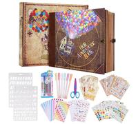 Our Adventure Book Scrapbook 146 Pages,With Vintage Locks Photo Album,3d Embossed Cover Design,Travel Scrapbook With Accessories For Anniversary Wedding Holiday Christmas