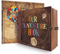 Our Adventure Book Scrapbook Photo Album with 146 Pages Embossed Words Hard Cover Travel Scrapbook, Memory Book For Anniversary Wedding, Valentines' gifts, Christmases etc, 8.9 * 7.7 In