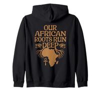Our African Roots Run Deep Black History Month Afro Pride Zip Hoodie