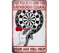 Our Aim Is To Keep This Bathroom Clean Your Aim Will Help Bathroom Toilet Aluminum Tin Sign Metal Wall Art Decorations Iron Painting for Indoor Outdoor Home Decor Room Door Accessories Poster