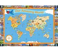 Our Amazing World - Children's Illustrated Map of the World - Size A0-84.1 x 118.9cm - Paper Laminated