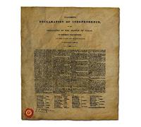 Our Amendments The Texas Declaration of Independence, Authentic Replica Printed on Antiqued Genuine Parchment. 16 X 14