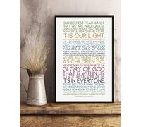 Our Deepest Fear Is Not That We Are Inadequate It Is Our Light Garden Cafe Vintage Decor Poster Wall Art Decor Metal Sign Poster 8X12 Inches