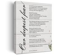Our Deepest Fear Quote Canvas Wall Art Inspirational Decor Motivational Child of God Poster Picture Artwork 11.5"x15", Painting Christian Gift for Dorm Nursery Home Decor (Wooden Framed)
