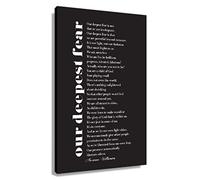 Our Deepest Fear Wall Art For Office Artwork Wall Decor Modern Poster Quote Pictures Canvas Framed Poems Print Inspirational Art Painting Black Decoration Framed (16x24inch)