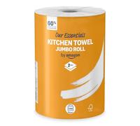 Our Essentials by Amazon Kitchen Towel Jumbo Roll 1 Pack, 2-Ply, 240 Sheets