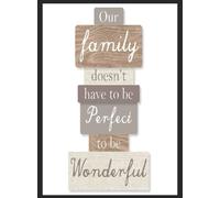 Our Family Perfect Metal Sign Tin Wall Plaque Kitchen Decor Gift Home Wonderful (A5 (200x150mm) Approx)