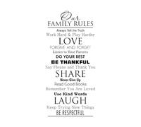 Our Family Rules Wall Decals for Living Room Classic Wall Decal Decor Bedroom Vinyl Paper for Kitchen-S-42x88cm-Black