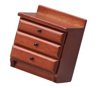our fave 1: 12 Scale Miniature Wooden Bedside Table Model Figurine with Functional Drawers for Doll House Decoration Scene Display Doll House Miniature Desk