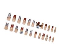 our fave 24pcs Vintage Checkered False Nails With Elegant Bowknot Autumn And Winter Press on Nails for Fashionable Women