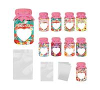 our fave 9/18Pcs Mother's Day Drift Bottle Greeting Card Wedding Party Candy Bags Chocolate Cookie Packaging Decorations