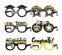 our fave Pack Of 6 Graduation Glasses 2025 Glittering Eyeglasses For Photo Booth Props And Party Supplies