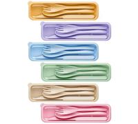 our fave Portable Eating Utensils with 6 Individual Storage Cases | Six Distinct Color-Coded Sets, Utensils, Separate Cases for Camping Picnics and Meals