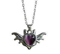 our fave Styles Demons Wing Heart Pendant Necklace with Crystal Trendy Gothic Neck Accessory for Women and Men Fashion Wing Charm Necklace