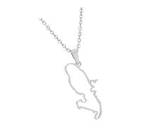our fave Stylish Hollow Out Martinique Map Pendant Necklace Adjustable Length Clavicle Chain Accessory for Everyday Wear Geometric Pendant Necklace