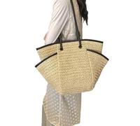our fave Stylish Multipurpose Straw Tote Comfortable Handle Beach Gear, Ideal Swimming Companion Large Capacity Carry All Thin Beach Bag