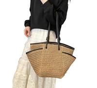 our fave Stylish Multipurpose Straw Tote Comfortable Handle Beach Gear, Ideal Swimming Companion Large Capacity Carry All Thin Beach Bag
