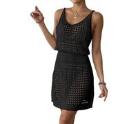 our fave V Neck Hollow Out Beach Cover Up Dress Quick Dry Polyester Fabric Design for Daily Beachwear Strappy Dress