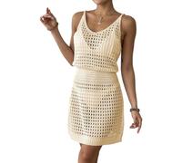 our fave V Neck Hollow Out Beach Cover Up Dress Quick Dry Polyester Fabric Design for Daily Beachwear Strappy Dress