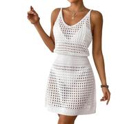 our fave V Neck Hollow Out Beach Cover Up Dress Quick Dry Polyester Fabric Design for Daily Beachwear Strappy Dress