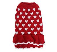 our fave Valentines Day Pet Sweater Dress for Small Dogs Cats Heart Pattern Designs Knitdress Turtleneck Knitwear