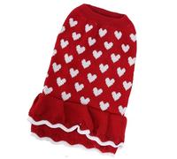 our fave Valentines Day Pet Sweater Dress for Small Dogs Cats Heart Pattern Designs Knitdress Turtleneck Knitwear