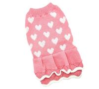 our fave Valentines Day Pet Sweater Dress for Small Dogs Cats Heart Pattern Designs Knitdress Turtleneck Knitwear