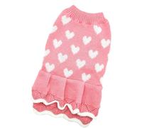 our fave Valentines Day Pet Sweater Dress for Small Dogs Cats Heart Pattern Designs Knitdress Turtleneck Knitwear