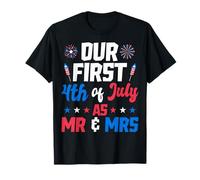 Our First 4th Of July As Mr Mrs American Patriotic Couple T-Shirt