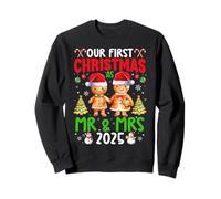 Our First Christmas as Mr and Mrs 2025 Gingerbread Couples Sweatshirt