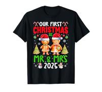 Our First Christmas as Mr and Mrs 2025 Gingerbread Couples T-Shirt