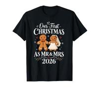 Our First Christmas as Mr and Mrs 2026 Newlywed Couples T-Shirt