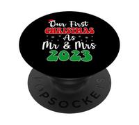 Our First Christmas As Mr And Mrs Funny Couple Wife Husband PopSockets Adhesive PopGrip