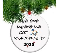 Our First Christmas as Mr & Mrs - 1st Year Married Keepsake, 2025 Ceramic Christmas Ornament, Newlyweds Gifts