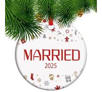 Our First Christmas as Mr & Mrs - 1st Year Married Keepsake, 2025 Ceramic Christmas Ornament, Newlyweds Gifts