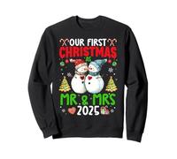 Our First Christmas as Mr & Mrs 2025 Couple Matching Pajamas Sweatshirt